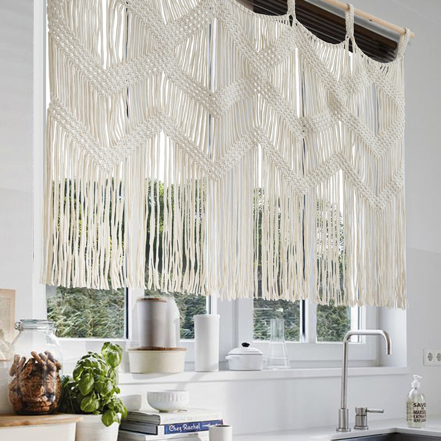 Macrame Curtain Window Macrame Valance Macrame Wall Hanging Boho Wall Décor