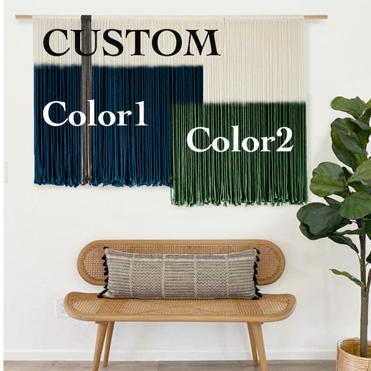 Macrame Wall Hanging Cotton Customized Dip Dyed Macrame Wall Decor Yarn Wall Art