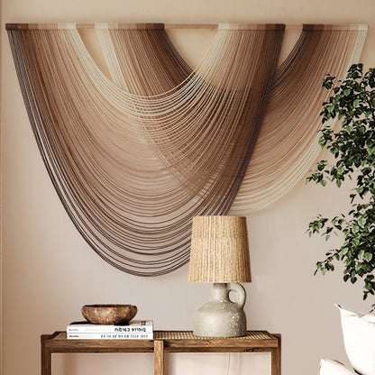 Macrame Wall Hanging Dip-Dye Boho Home Decor Fiber Wall Art