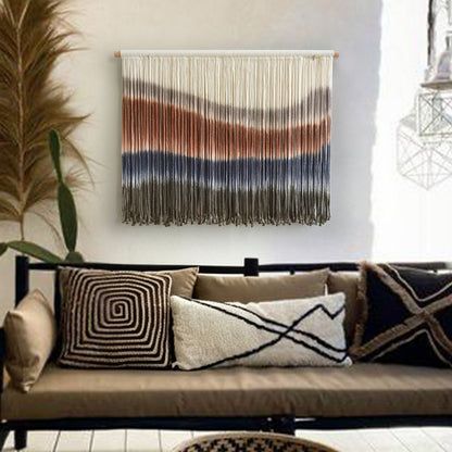 Macrame Wall Hanging Blue Dip Dye for Bedroom 27" W x 19" L