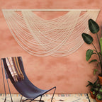 Macrame Wall Hanging Ivory Large Bohemian Yarn Tapestry Wall Decor