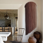 Macrame Wall Hanging Pink Boho Wall Decor Yarn wall hanging Circle Hoop Home Decor