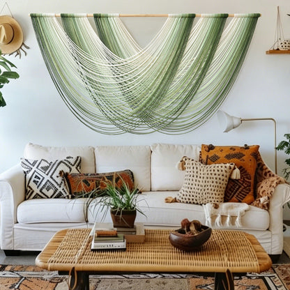 Macrame Wall Hanging Large Boho Green Wall Art Decor