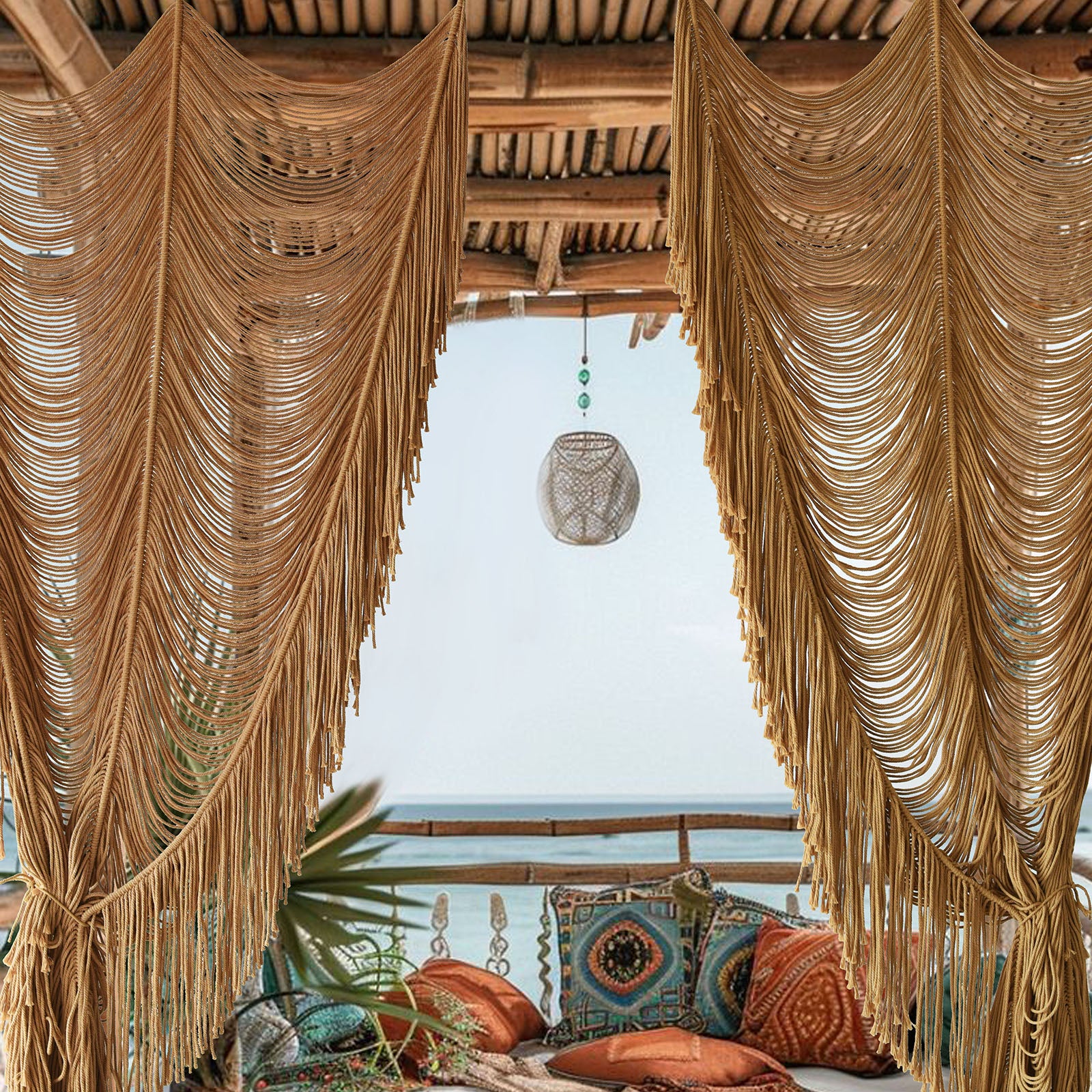 Macrame Curtain Boho Curtain Room Divider Doorway Wall Decor