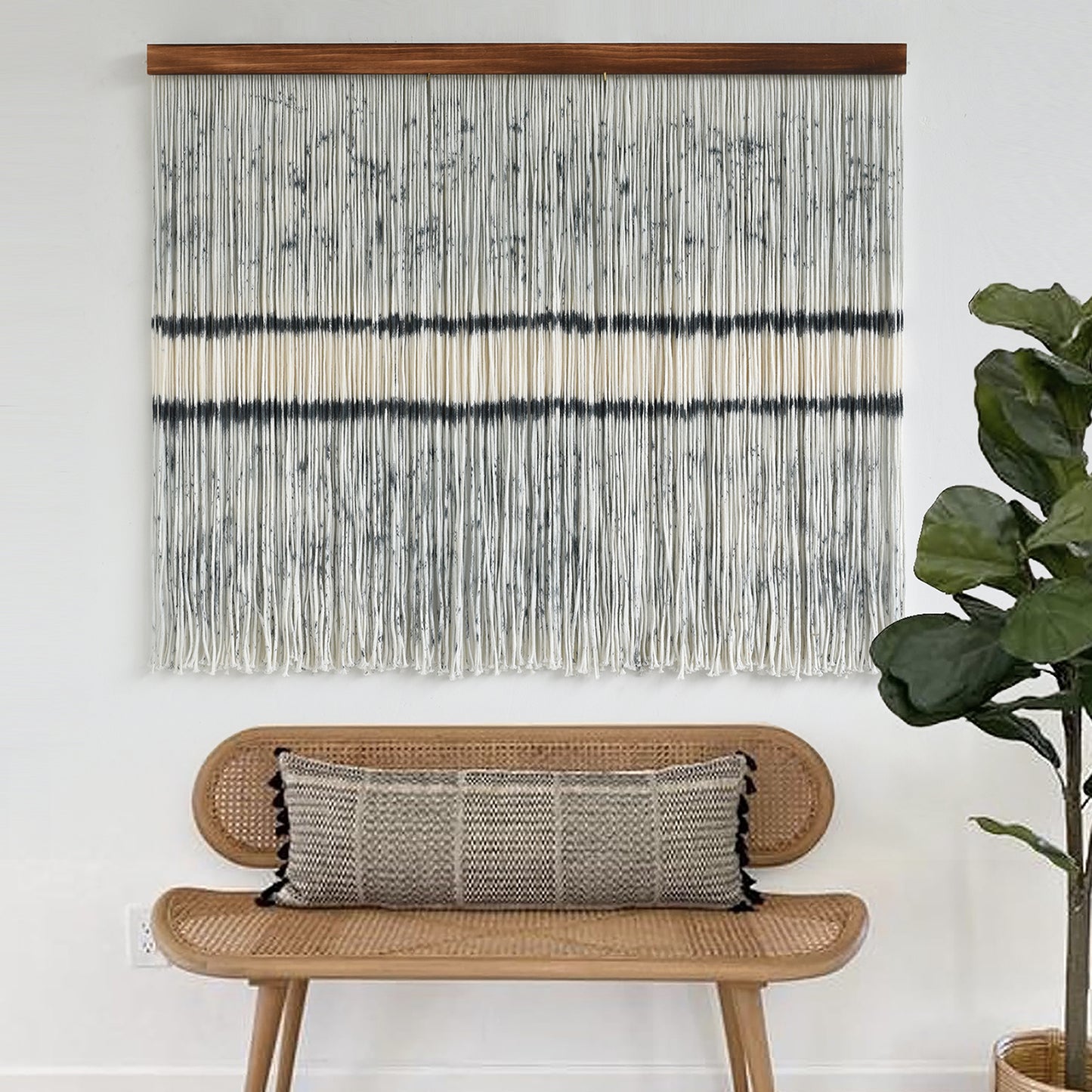 Macrame Wall Hanging Dip Dyed Fiber Art