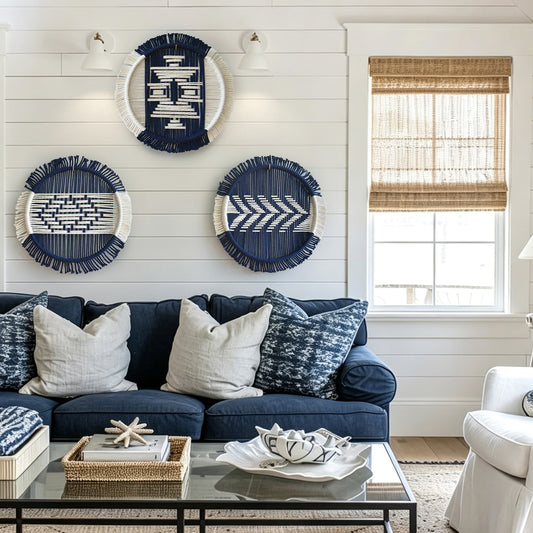 3Pcs macrame Wall Decor Round Woven Wall Art Boho Geometric 10.2"W*10.2"L