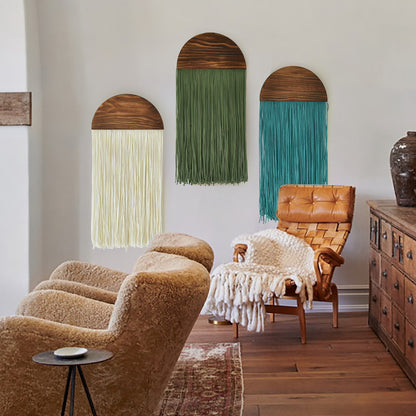 Macrame Wall Hanging Boho Wal Decor 3 Pcs Multicolor Combination Fiber Art