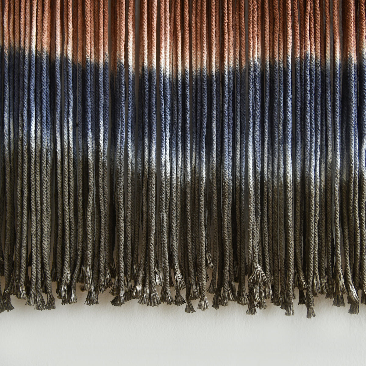 Macrame Wall Hanging Blue Dip Dye for Bedroom 27" W x 19" L