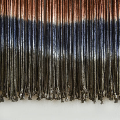Macrame Wall Hanging Blue Dip Dye for Bedroom 27" W x 19" L