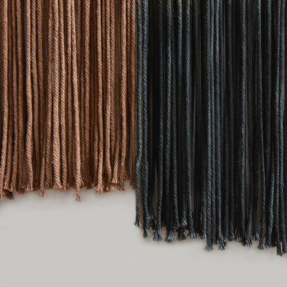 Macrame Wall Hanging Hand Dyed Woven Cotton Gradient Fiber Art 27"W*19"L
