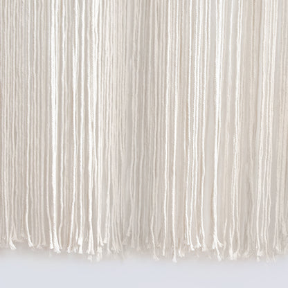 2Pcs Boho Beige Macrame Curtains Sheer Window Decor 23.6" W*98" L