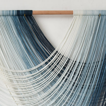 Navy Blue Macrame Wall Hanging Boho Wall Decor for Living Room Bedroom