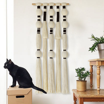 Tassels Sphericity Cotton Textile Macrame Wall Hanging Geometric Yarn Wall Art