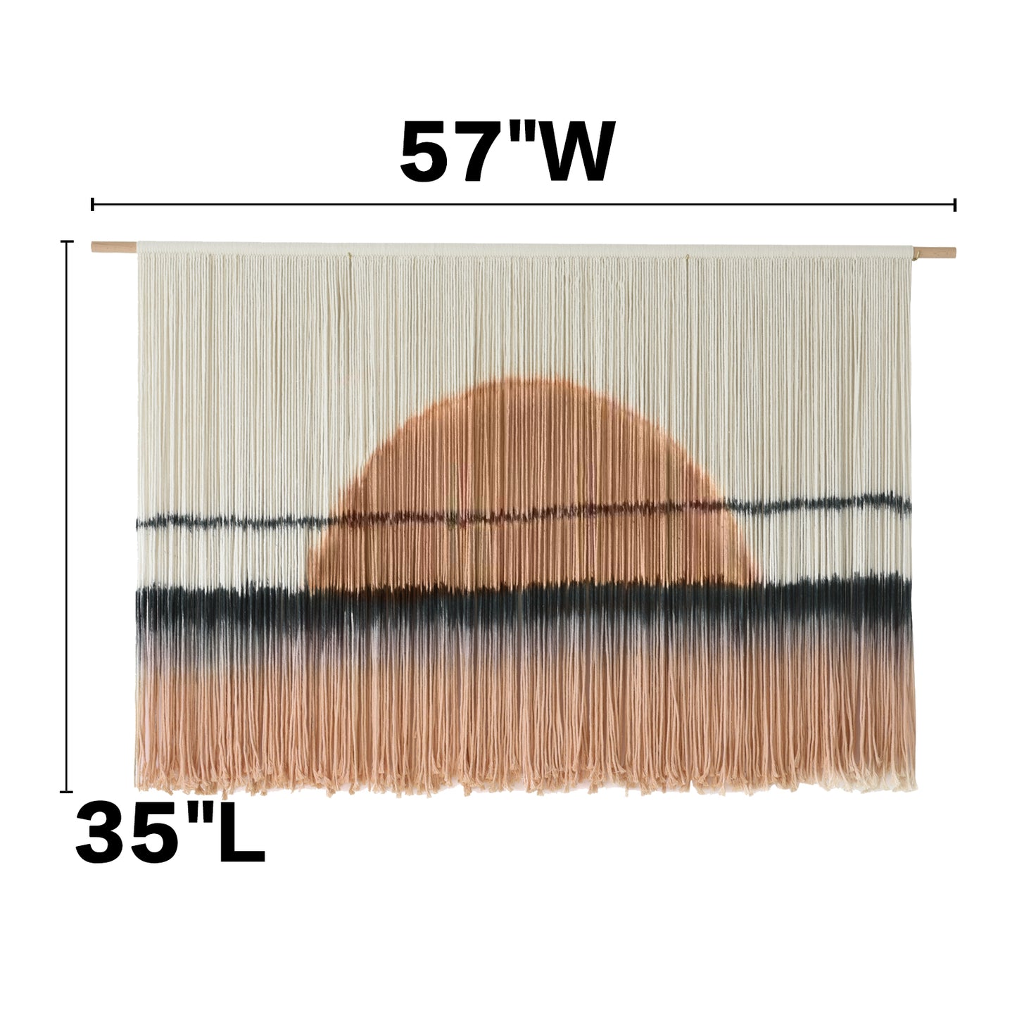 Macrame Wall Hanging Dip Dye Sunset Boho Wall Decor Fiber Art