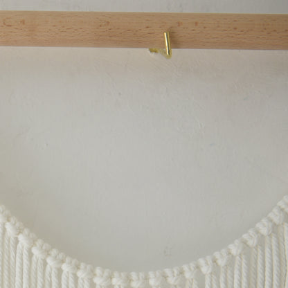 Boho Yarn Art Garland with Tassels and Beads Large Macrame Wall Hanging