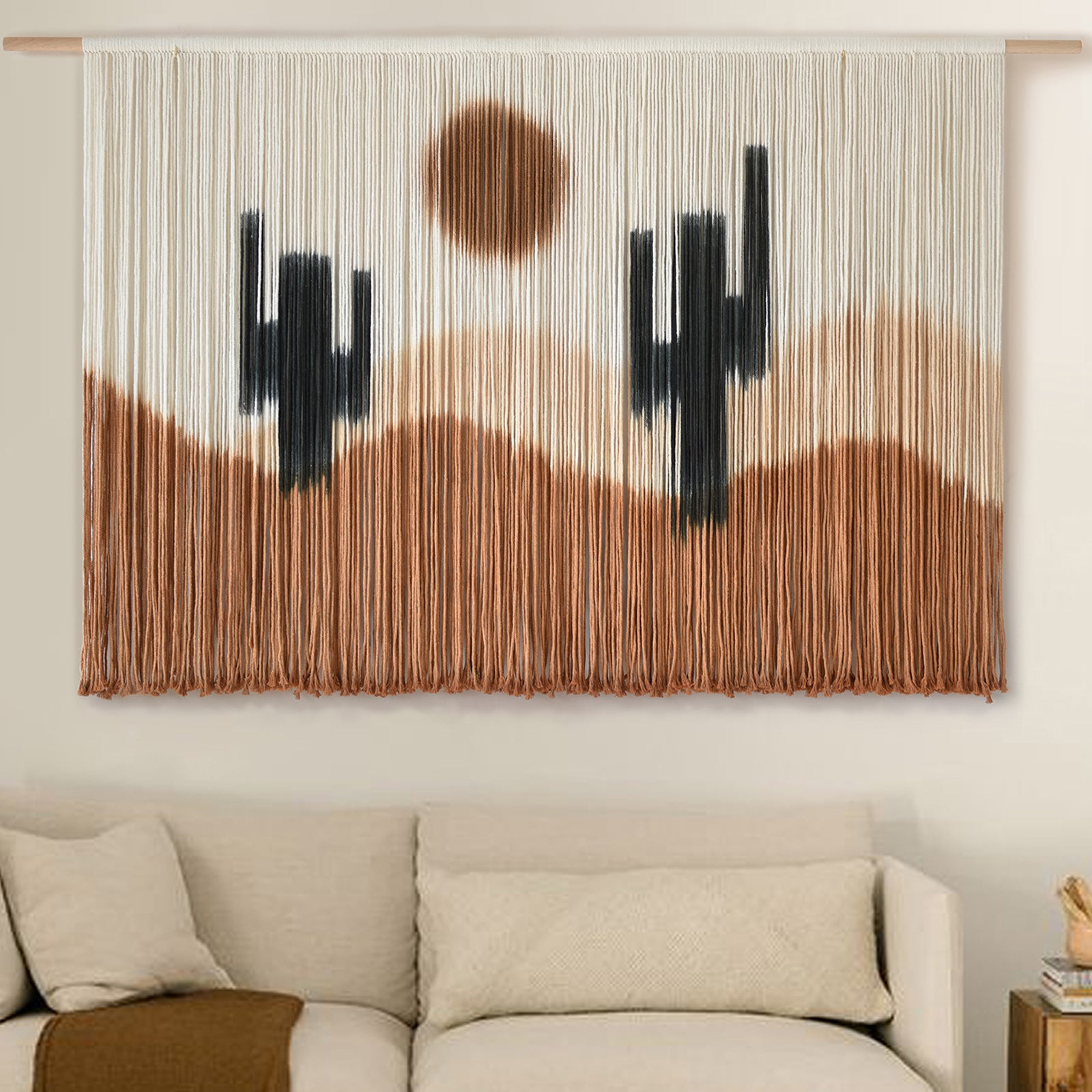 Macrame Wall Decor Desert Cactus Tie-Dye Large Boho Yarn Wall hanging