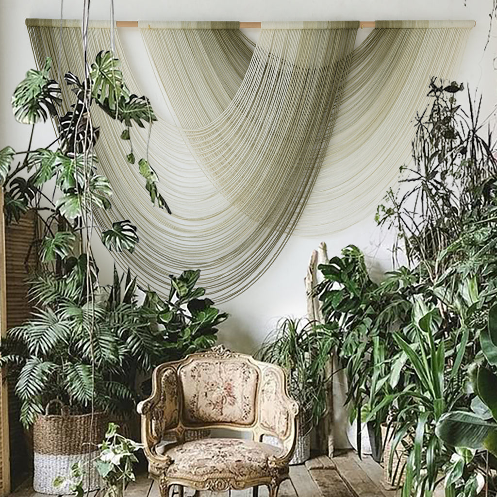 Macrame Wall Hanging Boho Wall Decor Dip Dyed Ombre Moss Green
