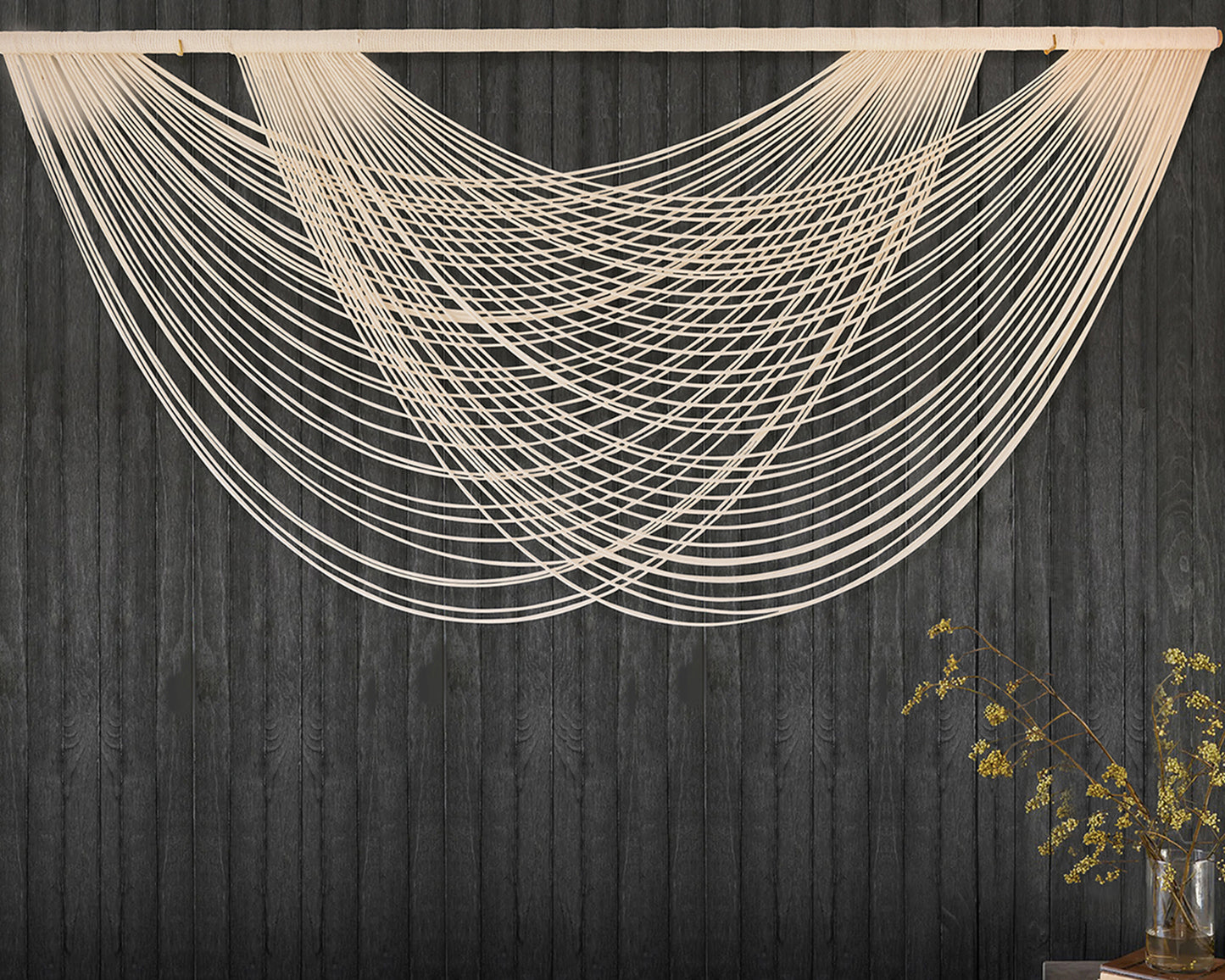 Macrame Wall Hanging Ivory Large Bohemian Yarn Tapestry Wall Decor