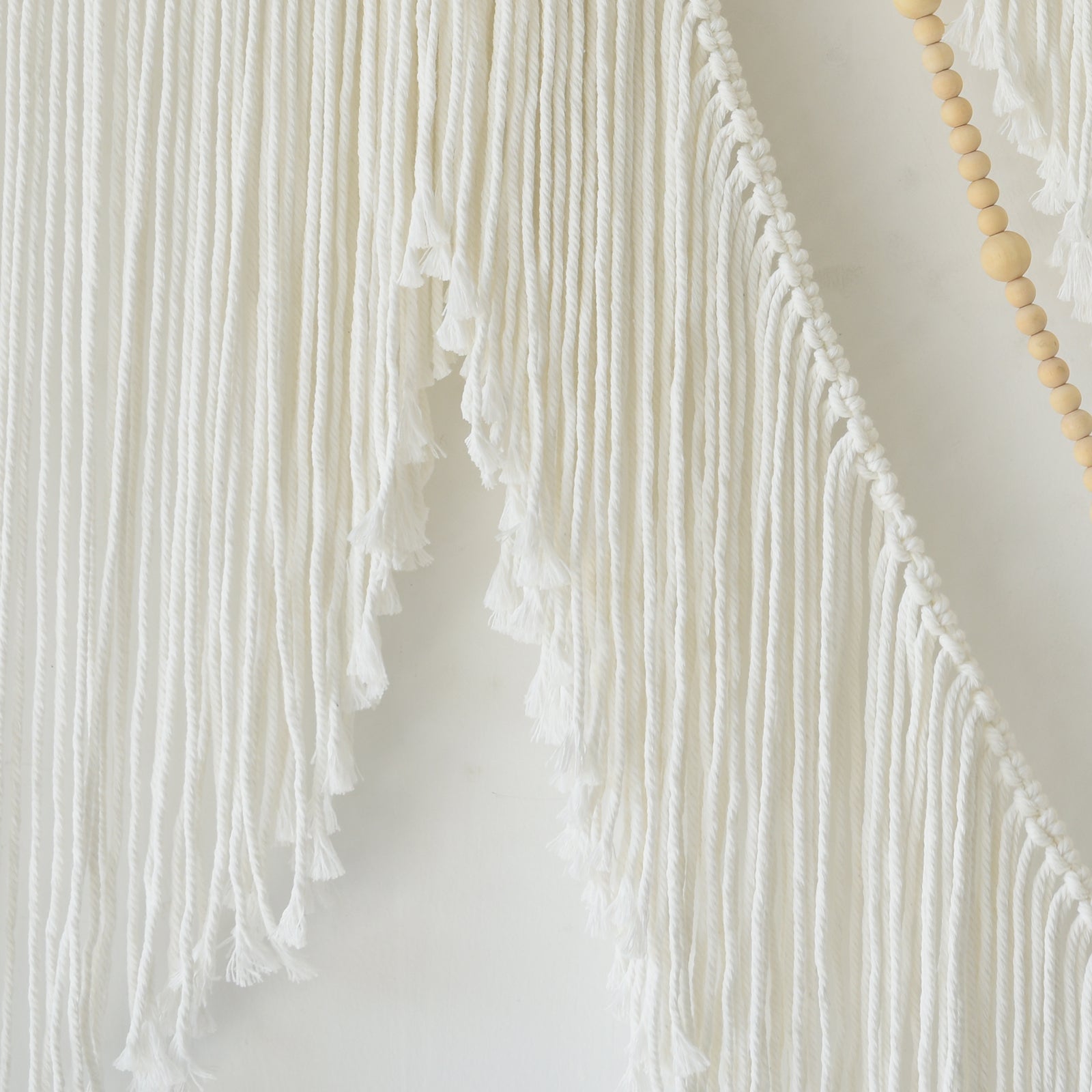Boho Yarn Art Garland with Tassels and Beads Large Macrame Wall Hanging