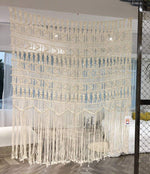Macrame Curtain Macrame Wall Hanging Macramé Handwoven Boho Wedding Backdrop Kitchen Curtains,52" Wx56 H - FLBERHOME