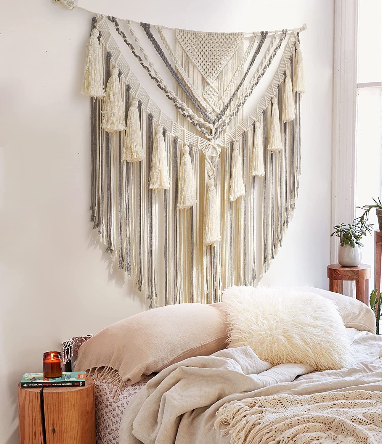 Large Macrame Wall Hanging Panels Handmade Wall Art Home Living Room Bedroom Decor