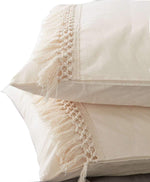 Flber White Pillowcases Tassel Sham Cotton Pillow Covers,Set of 2 - FLBERHOME