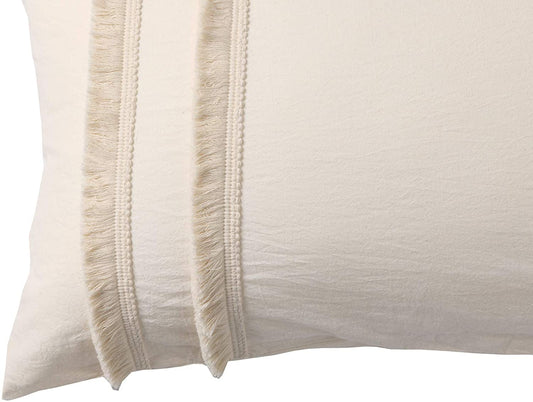 Pillow Sham White Pillowcases Cotton Bedding,Set of 2