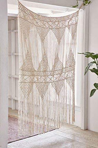 Macrame Curtain Macrame Wall Hanging macramé Handwoven Boho Wedding Backdrop Kitchen Curtains - FLBERHOME