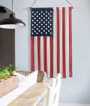 Newest Macrame Wall Hanging American Flag 25.5*37