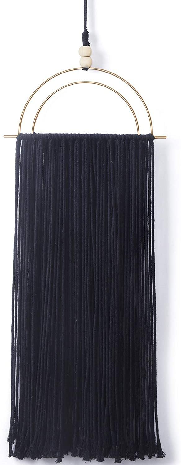 CEREMONIA - handmade black beaded tassel wall hanging