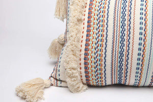 Lumbar Throw Pillow Decorative Pillows Tassel Textured Woven Sham - FLBERHOME