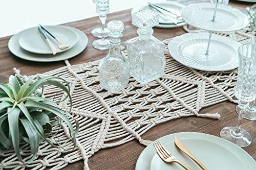 Macrame Table Runners Handwoven Boho Wedding Table Decoration Bedding Blanket - FLBERHOME