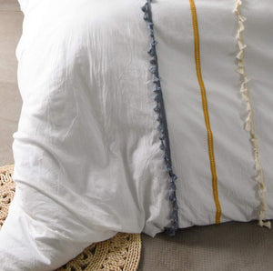 Boho Duvet Cover Cotton Bedding White Comforter - FLBERHOME