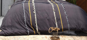 Grey Boho Cotton Tassel Bedding Comforter Duvet Cover - FLBERHOME