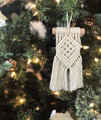 Newest Macrame Christmas Tree Ornaments, 8.2" x 3.9", Set of 4