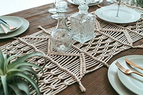 Macrame Table Runners Handwoven Boho Wedding Table Decoration Bedding Blanket - FLBERHOME