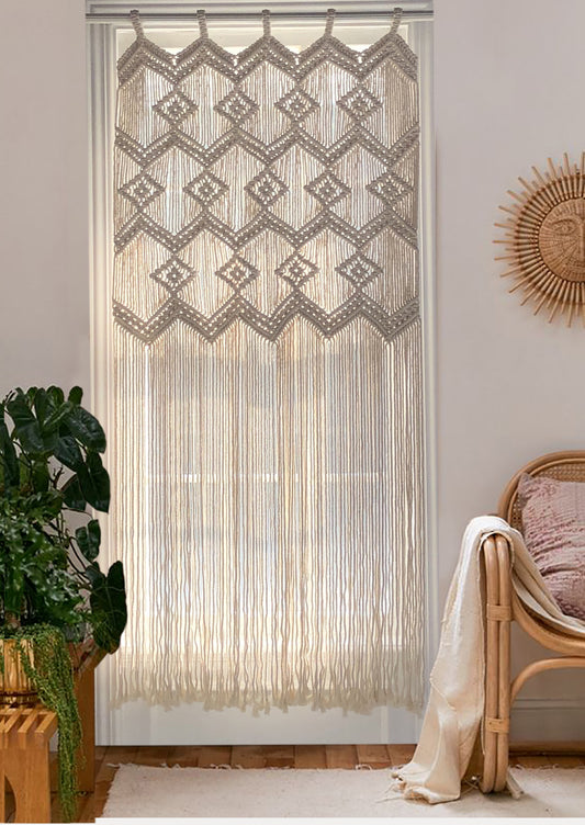 Macrame Wall Hanging Macrame Curtains Boho Door Curtain Panels Handmade Wall Décor
