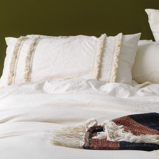 Pillow Sham White Pillowcases Cotton Bedding,Set of 2