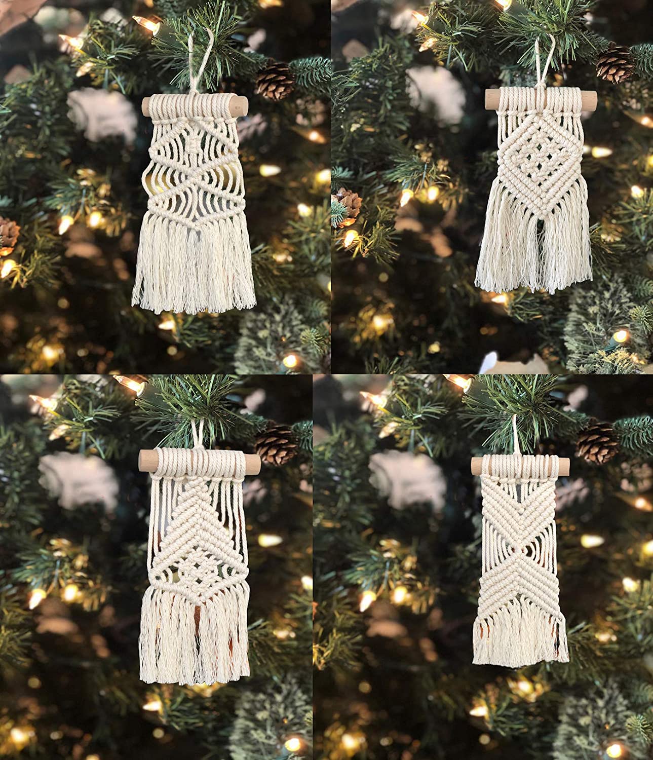 Christmas Tree Green Macrame Beads Wall Hanging – FLBERHOME