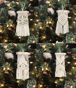 Newest Macrame Christmas Tree Ornaments, 8.2" x 3.9", Set of 4