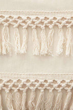 White Duvet cover Fringed Cotton Tassel Duvet Cover