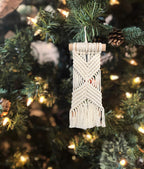 Newest Macrame Christmas Tree Ornaments, 8.2" x 3.9", Set of 4