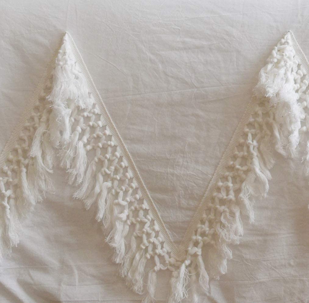 Newest White Duvet Cover Queen Boho Bedding Tassel Comforter