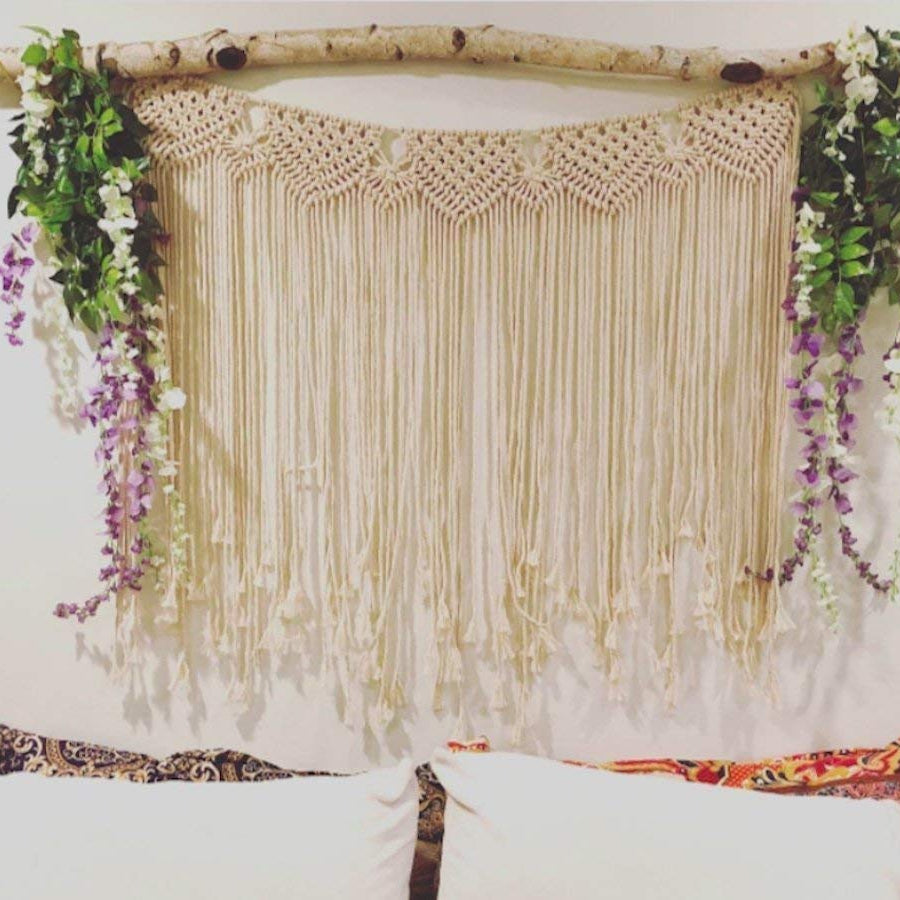 Macrame Wall Hanging Boho Wedding Hanger Cotton Handmade Wall Art Home Wall Decor,42"x 35"