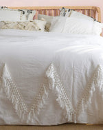 Newest White Duvet Cover Queen Boho Bedding Tassel Comforter