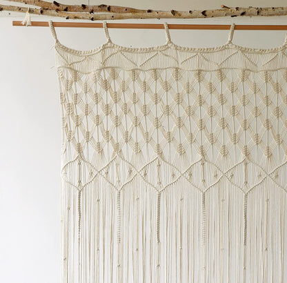 Macrame Curtain Macrame Wall Hanging Long Boho Bedroom Wall Decor