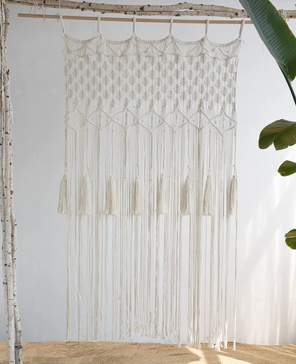 Macrame Curtain Macrame Wall Hanging Long Boho Bedroom Wall Decor