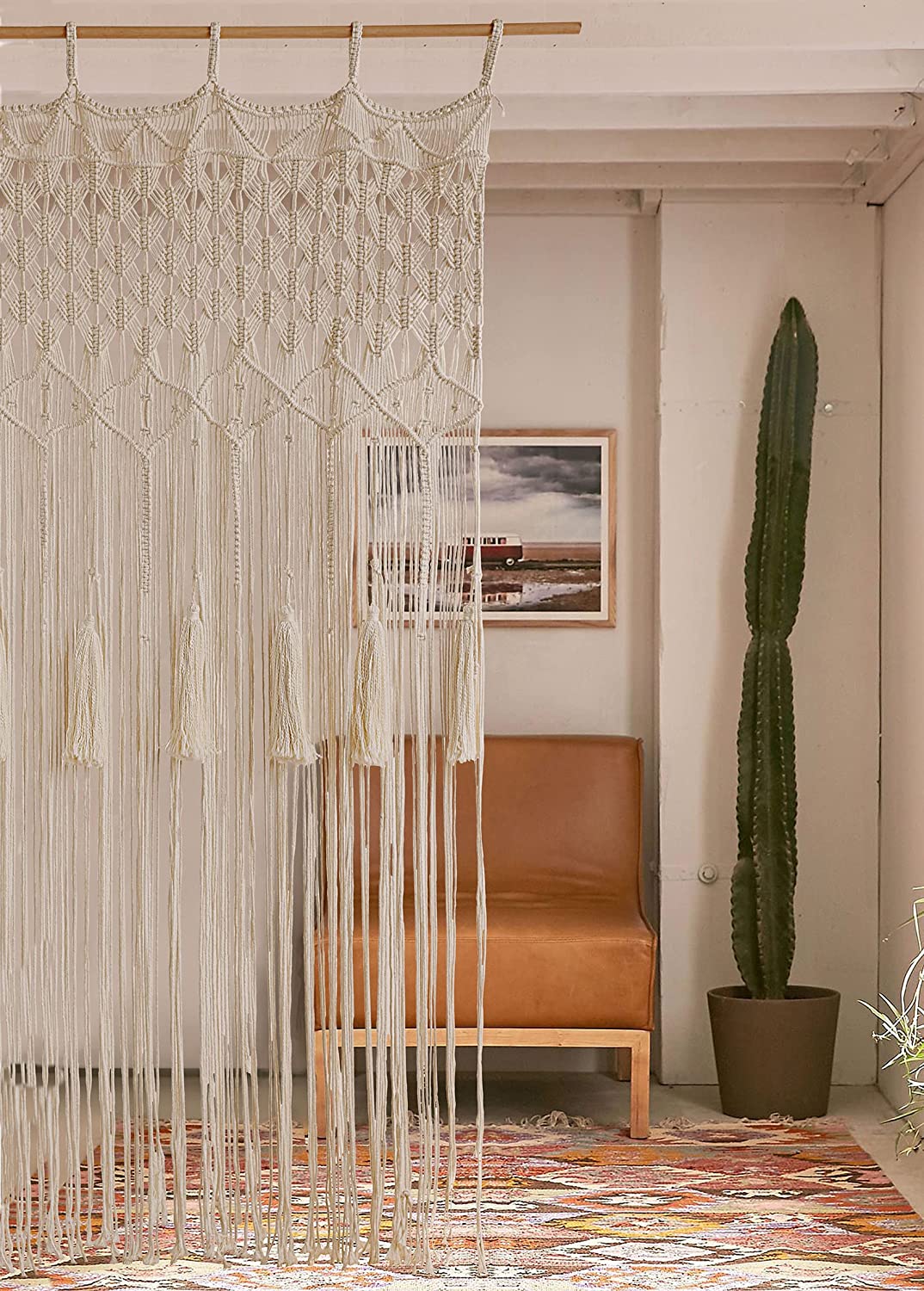 Macrame Curtain Macrame Wall Hanging Long Boho Bedroom Wall Decor