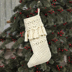 Christmas Stockings Macrame Christmas Decorations Mantel Hanging Stockings for Family Christmas Decoration