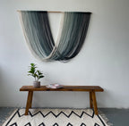 Large Scale Wall Art Statement Tie-Dye Blue Geometric Décor